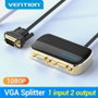 Vention Divisor VGA DBABF 1 entrada a 2 salidas HD 1080P 60Hz con alimentación externa, 1m, Negro